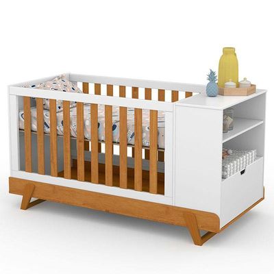 Berço Multifuncional Bkids Branco Freijó Eco Wood Com Colchão - Matic