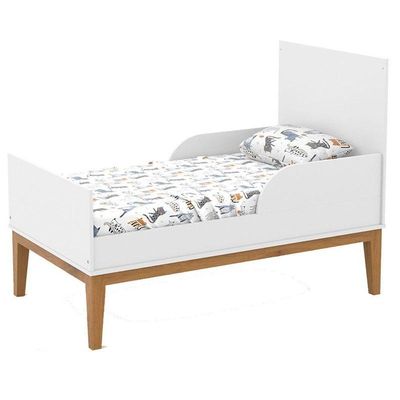 Berço Americano Unique E Guarda Roupa 3 Portas Nature Clean Branco Soft Eco Wood - Matic