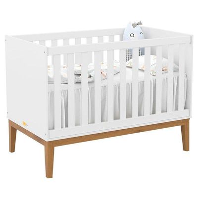Berço Americano Unique E Guarda Roupa 3 Portas Nature Clean Branco Soft Eco Wood - Matic
