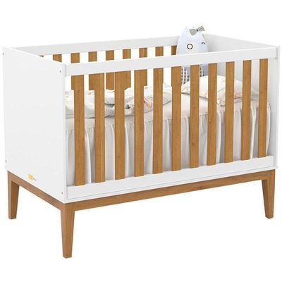 Berço Americano Unique Branco Soft Freijó Eco Wood Com Colchão Ortobom - Matic