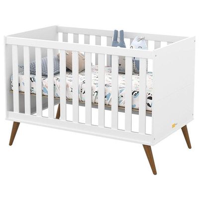 Berço Americano Retro Gold Branco Soft Eco Wood Com Colchão Ortobom - Matic