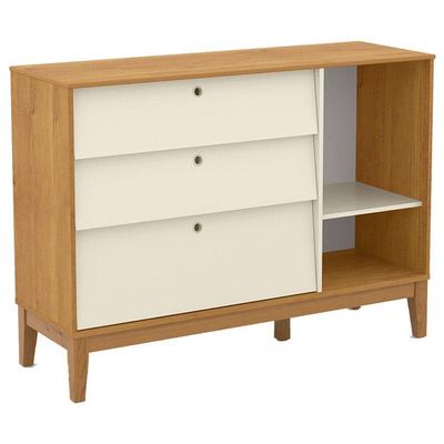 Berço Americano E Cômoda Sapateira Unique Off White Freijó Eco Wood Com Colchão Ortobom - Matic