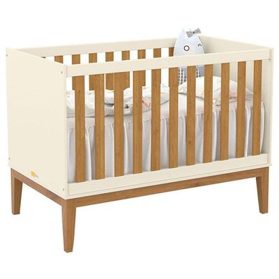 Berço Americano E Cômoda 6 Gavetas Unique Off White Freijó Eco Wood - Matic