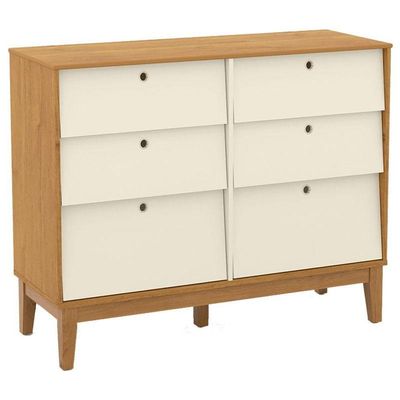 Berço Americano E Cômoda 6 Gavetas Unique Off White Freijó Eco Wood - Matic