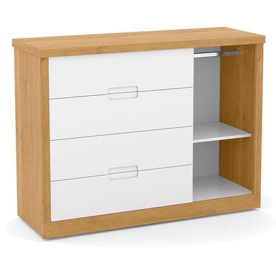 Berço Americano Capitonê New Boucle E Cômoda Infantil Tutto New Freijó Branco Acetinado E Colchão