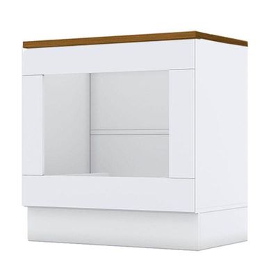 Balcão Forno De Embutir Nova York Branco Com Tampo Para Cooktop Nature - Henn