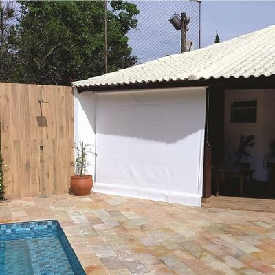 Toldo Cortina Branco - 3,80m X 2,30m - Kit Completo