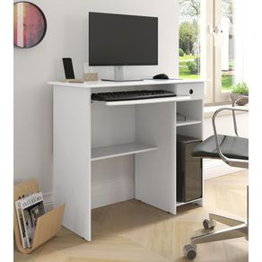 Mesa para Computador Dubai 1 gaveta 1 nicho cor Branco - Comprar Moveis em Casa