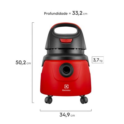 Aspirador de Pó e Água Electrolux 1250W 11L Profissional com Função Sopro Vermelho (GT20P) 127V