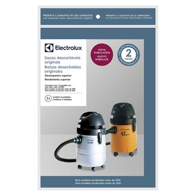Kit 3 Sacos de aspirador de pó - Modelos A20, A20L, A20S e GT3000 produzidos antes de 2010 (CSE19) Electrolux Não se aplica