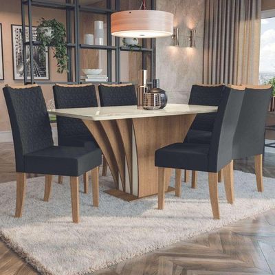 Tampo Retangular para Mesa de Jantar com Vidro Petúnia Off White 160 cm
