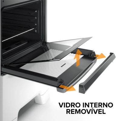 Fogão 4 Bocas Continental Branco Automático com TOPLimpaFácil (FC4IB) Premium Bivolt
