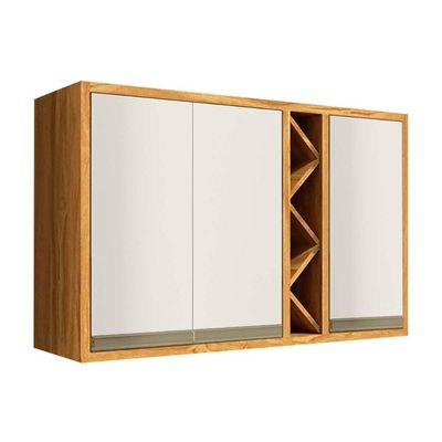 Armário de Cozinha Modulado Tempranillo c/ 3 Portas 120cm Amendoa/Off White - Ronipa