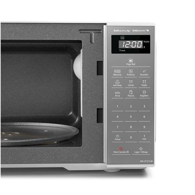 Micro-ondas Panasonic Tecnologia Pega Fácil 21L Branco Espelhado - ST27LWRU 220V