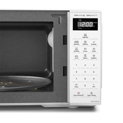 Microondas Panasonic Tecnologia Antibactéria Ag 21L Branco - NN-ST25LWRU 220V