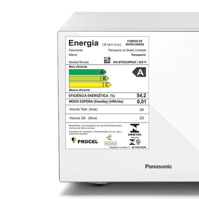 Micro-ondas Panasonic Dupla Refeição 34L Branco - ST65LWRU 220V