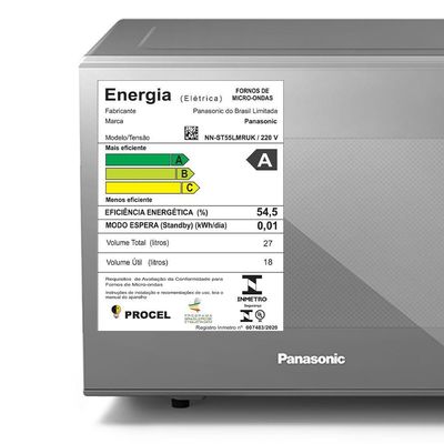 Micro-ondas Panasonic Dupla Refeição 27L Prata - ST55LMRU 220V