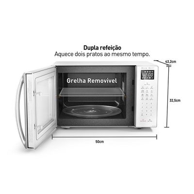 Micro-ondas Panasonic Dupla Refeição 34L Branco - ST65LWRU 220V