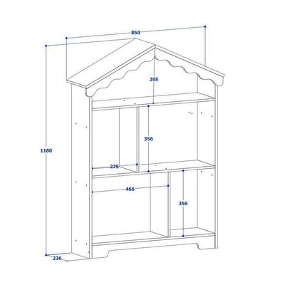 Quarto Princesa C/Cama E Estante Branco/Rosa