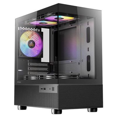 Gabinete Gamer ANTEC CX200M ARGB Painel Lateral Vidro TEMP MICRO-ATX/ITX com 3 FANS ARGB 120