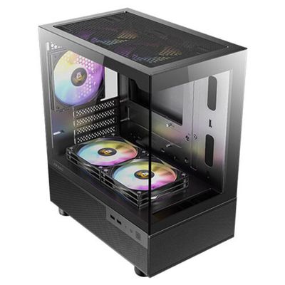 Gabinete Gamer ANTEC CX200M ARGB Painel Lateral Vidro TEMP MICRO-ATX/ITX com 3 FANS ARGB 120