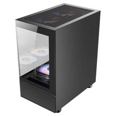 Gabinete Gamer ANTEC CX200M ARGB Painel Lateral Vidro TEMP MICRO-ATX/ITX com 3 FANS ARGB 120