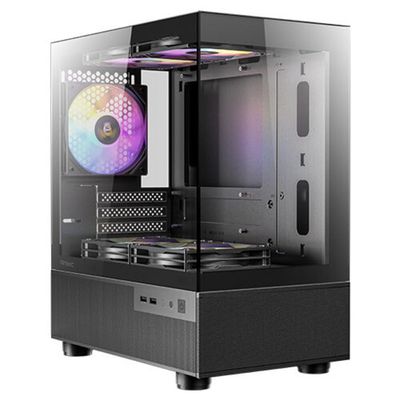 Gabinete Gamer ANTEC CX200M ARGB Painel Lateral Vidro TEMP MICRO-ATX/ITX com 3 FANS ARGB 120