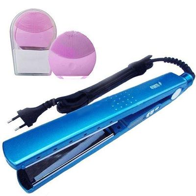 Kit 1 Prancha Nanotitanium + 1 Esponja Facial Rosa Bebê Nº26 Bivolt