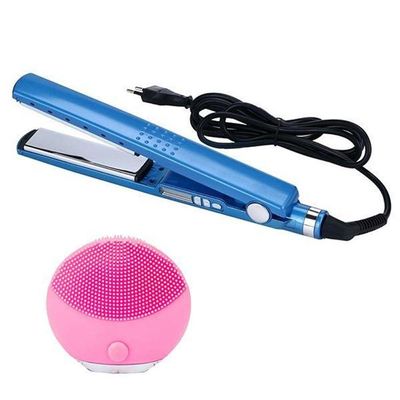Kit 1 Prancha Nanotitanium + 1 Esponja Facial Rosa Bebê Nº26 Bivolt