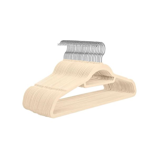 Conjunto de 10 Cabides Veludo Santana Bege