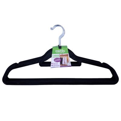 Conjunto de 10 Cabides Veludo Santana Preto