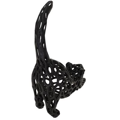 Gato 3D Vazado Enfeite Objeto Decorativo Decoração Preto