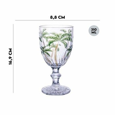 Taça De Vidro Palm Tree Transparente Class Home 310ml