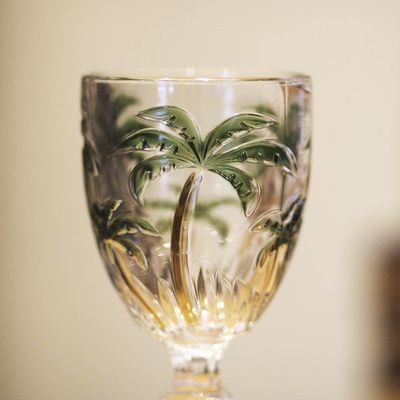 Taça De Vidro Palm Tree Transparente Class Home 310ml