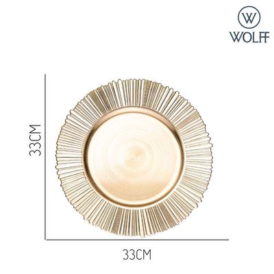 Sousplat Redondo De Plástico Solar Dourado 33cm Wolff