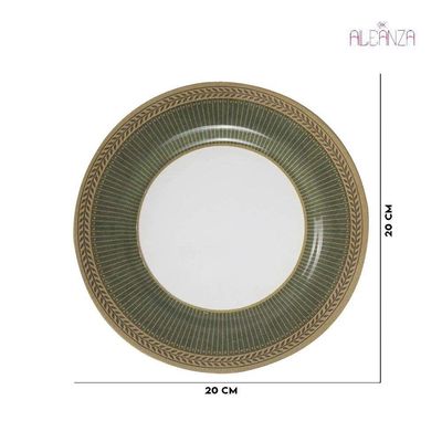 Prato Sobremesa Celebrate Verde Cerâmica Alleanza 20cm