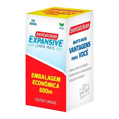 Kit 2 Fio Dental 500m Profissional Fita Larga Expansive Menta Dentalclean