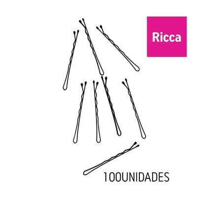 Kit 100 Grampos De Aço Invisível Para Cabelo Nº 5 Preto Ricca