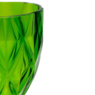 Jogo 4 Taças De Acrílico Verde Diamond Diamante Festa Piscina Plástico 330ml Lyor