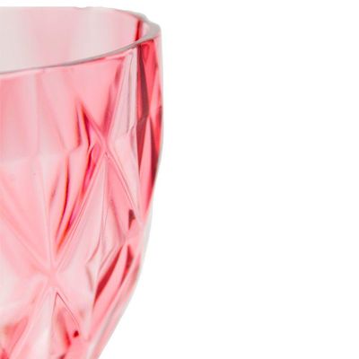 Jogo 2 Taças De Acrílico Vermelha Diamond Diamante Festa Piscina Plástico 330ml Lyor