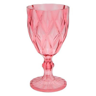 Jogo 2 Taças De Acrílico Vermelha Diamond Diamante Festa Piscina Plástico 330ml Lyor