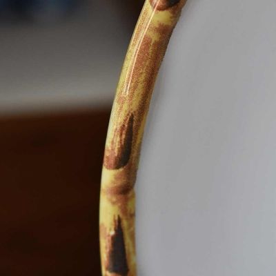 Jogo 15 Pratos Rasos 27cm Cerâmica Borda De Bambu 1ª Linha Scalla