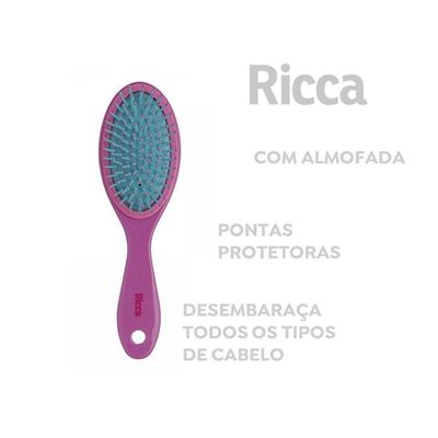 Escova De Cabelo Com Almofada Ricca Colors Oval Midi