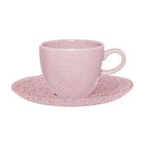 Conjunto de Xícara de Chá e Pires 06 Peças Pink Sand Oxford