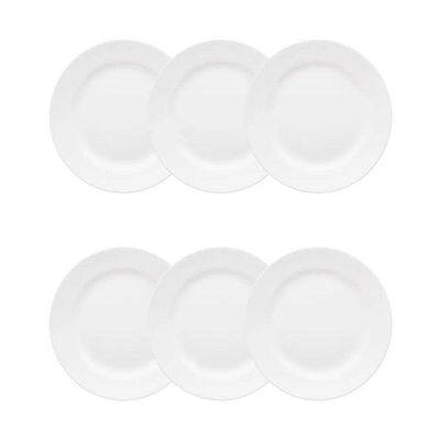 Conjunto De Pratos De Sobremesa 06 Peças Flamingo White Oxford