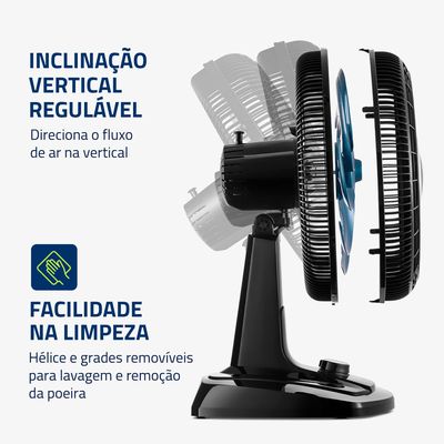 Ventilador Mesa Mondial - Turbo 8 Pás - VTX-40-CHROME 220V