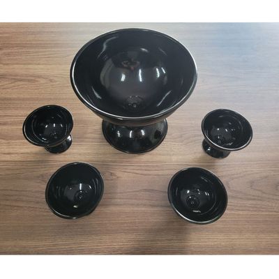 Jogo de Sobremesa Taças Aluminio Preto 5un