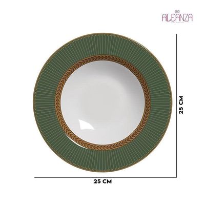 Prato Fundo Celebrate Verde Plus Cerâmica Alleanza 25 Cm