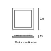 Painel De Led Blumenau Slim Quadrado De Embutir 18w Bivolt 3000k Luz Amarela
