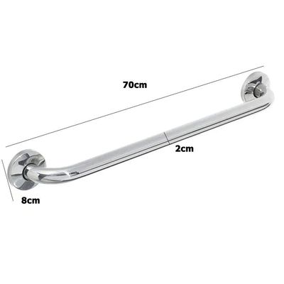 Alça Barra Apoio Inox 70cm Kit 5 Uni Acessibilidade Idoso Criança Gestante Deficiente Corrimao